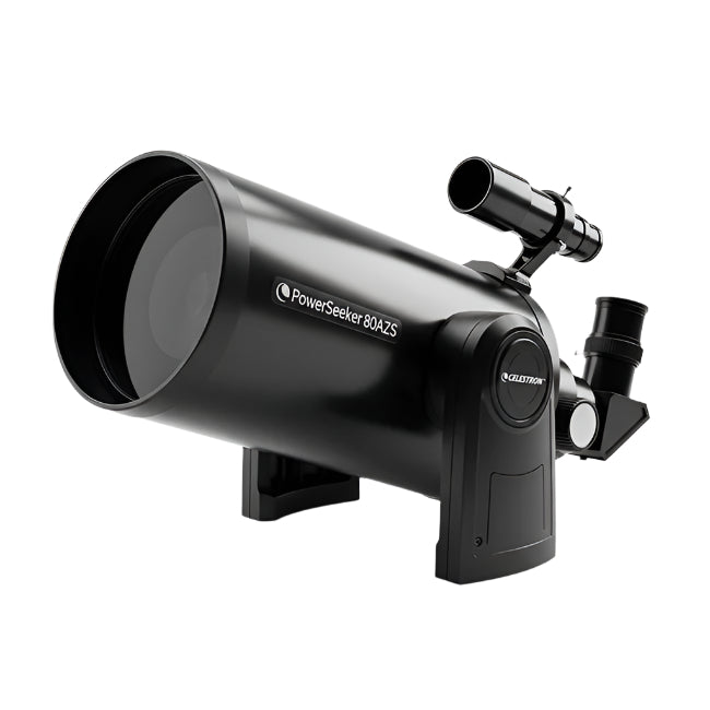 Celestron 80AZS PowerSeeker Telescope (Model 21087) – Compact Refractor in Black